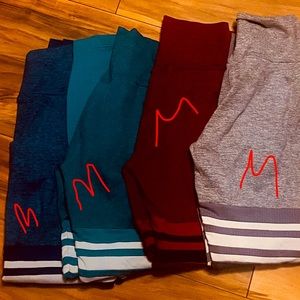 Bombshell leggings and tops. Set of 4 leggings. 4 tops.